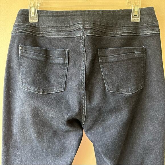 Soft Surroundings Jeans Straight Leg Pull On Dark Wash Denim PS Petite Comfort - Picture 5 of 12